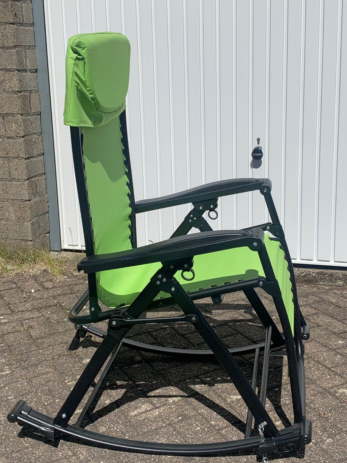 Groene Tuinschommelstoel - Verstelbaar en Comfortabel, Tuin en Terras, Tuinstoelen, Ophalen, Nieuw, Metaal, Verstelbaar