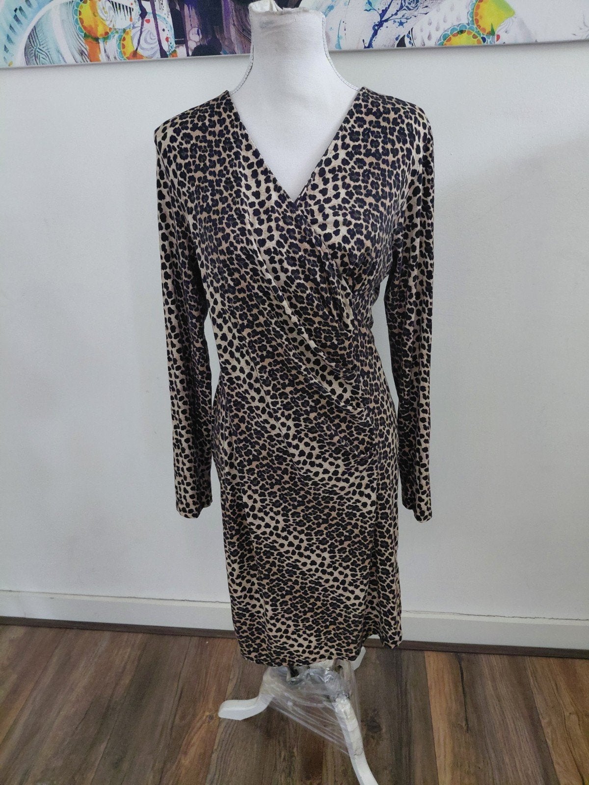 Leuke Dutchlab jurk met panterprint - Maat L/XL, Meerkleurig, Maat 42/44 (L), Ophalen of Verzenden, Knielengte