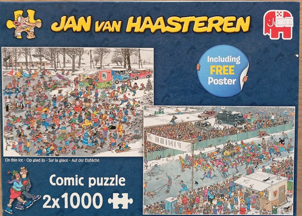 2x van Haasteren Puzzels  (2x 1000st), Ophalen, 500 t/m 1500 stukjes, Gebruikt, Legpuzzel