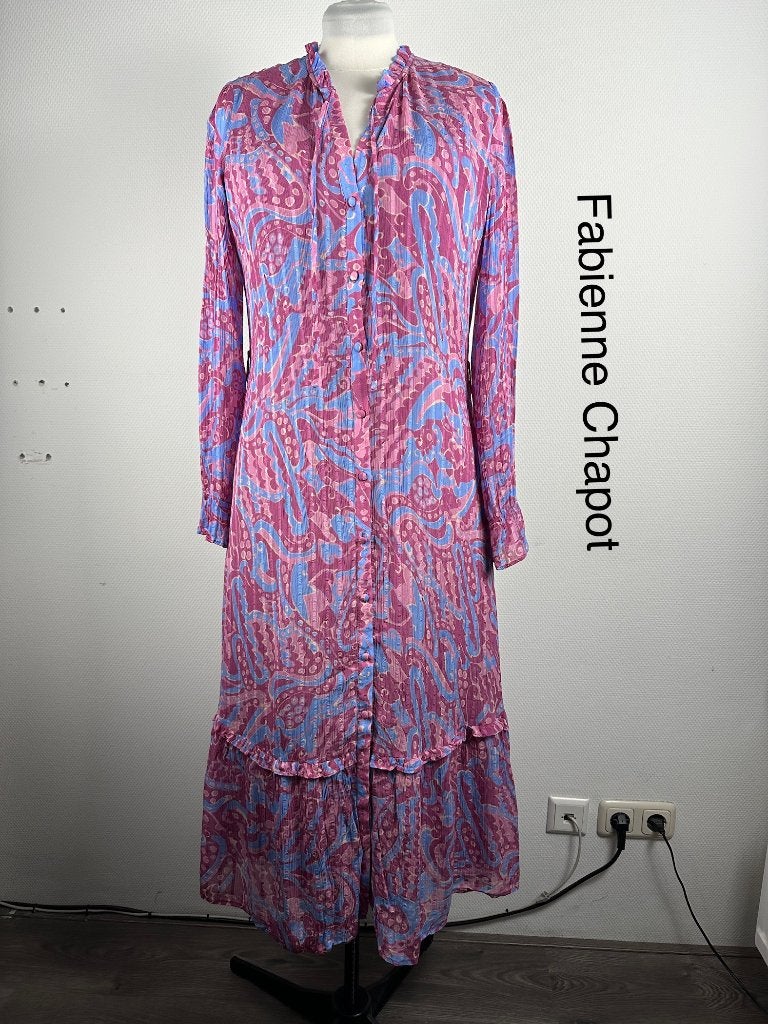Fabienne Chapot Jurk  (mt: 42) 21,4/154, Blauw, Maat 42/44 (L), Ophalen of Verzenden, Zo goed als nieuw