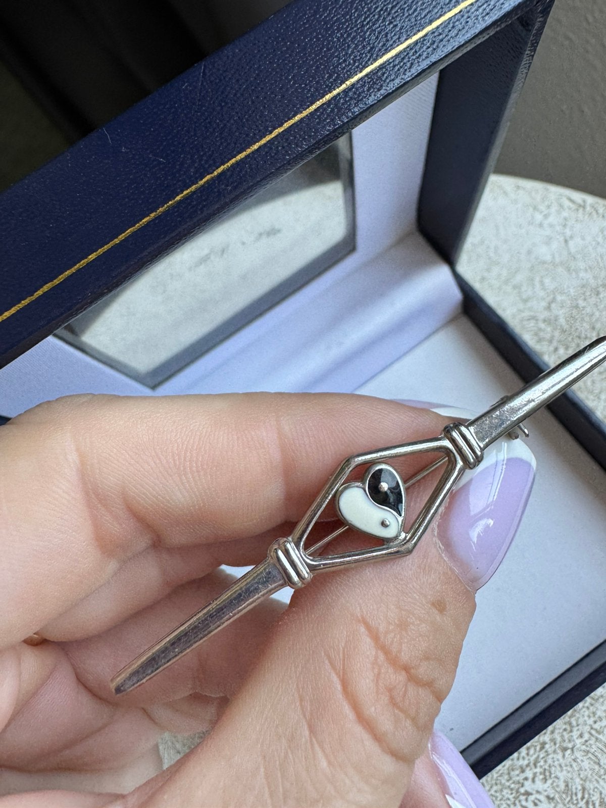 vintage art deco brooch, Verzenden, Zo goed als nieuw, Zilver, Overige materialen