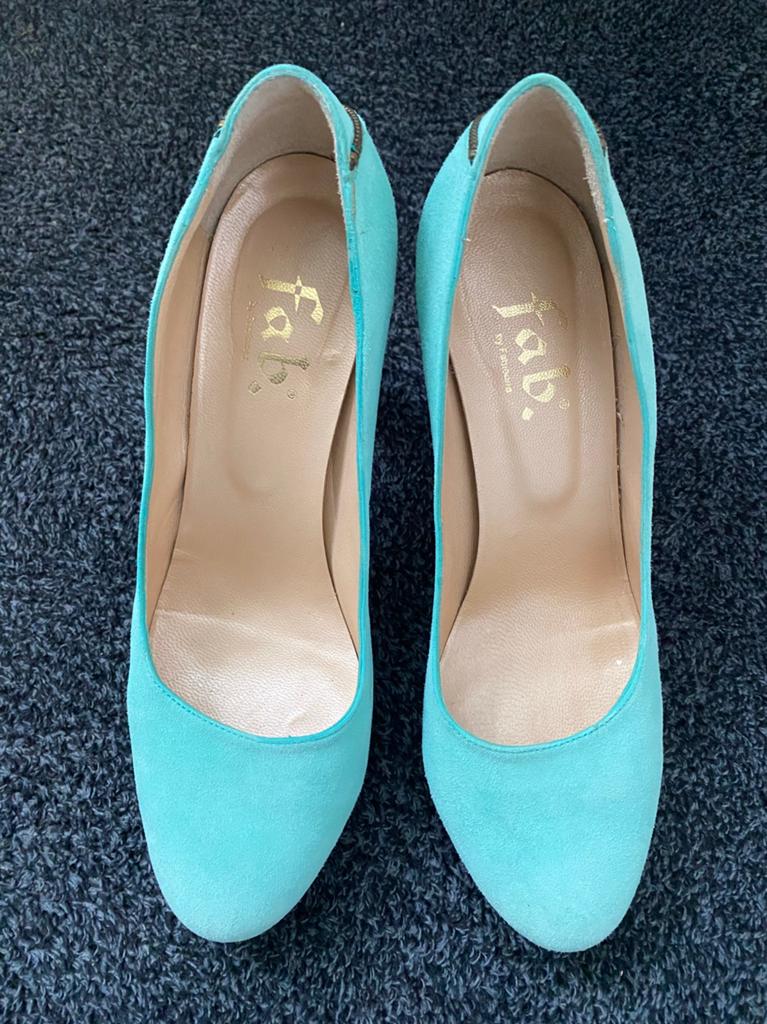 Fab. by Fabienne Chapot turquoise pumps, Ophalen of Verzenden, Zo goed als nieuw, Blauw
