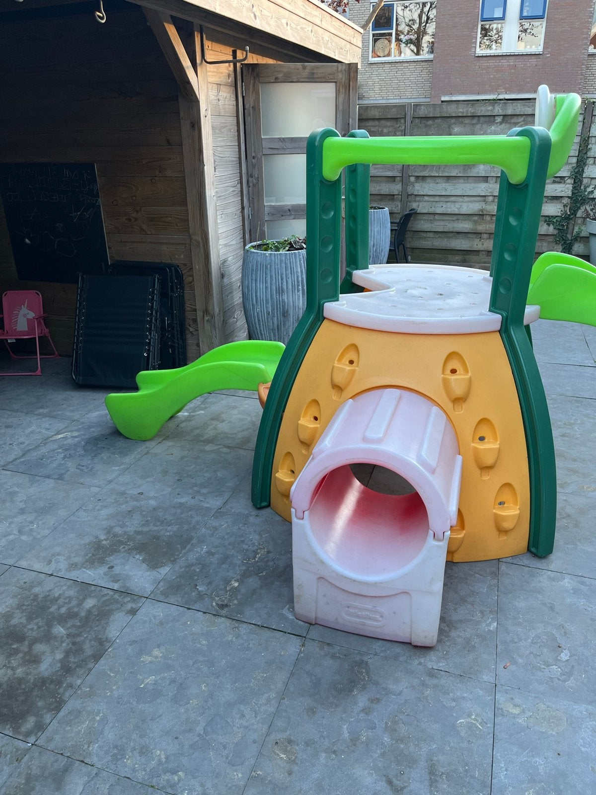 Little Tikes Buiten Speeltoestel met Glijbanen en Tunnel, Ophalen, Gebruikt, Glijbaan
