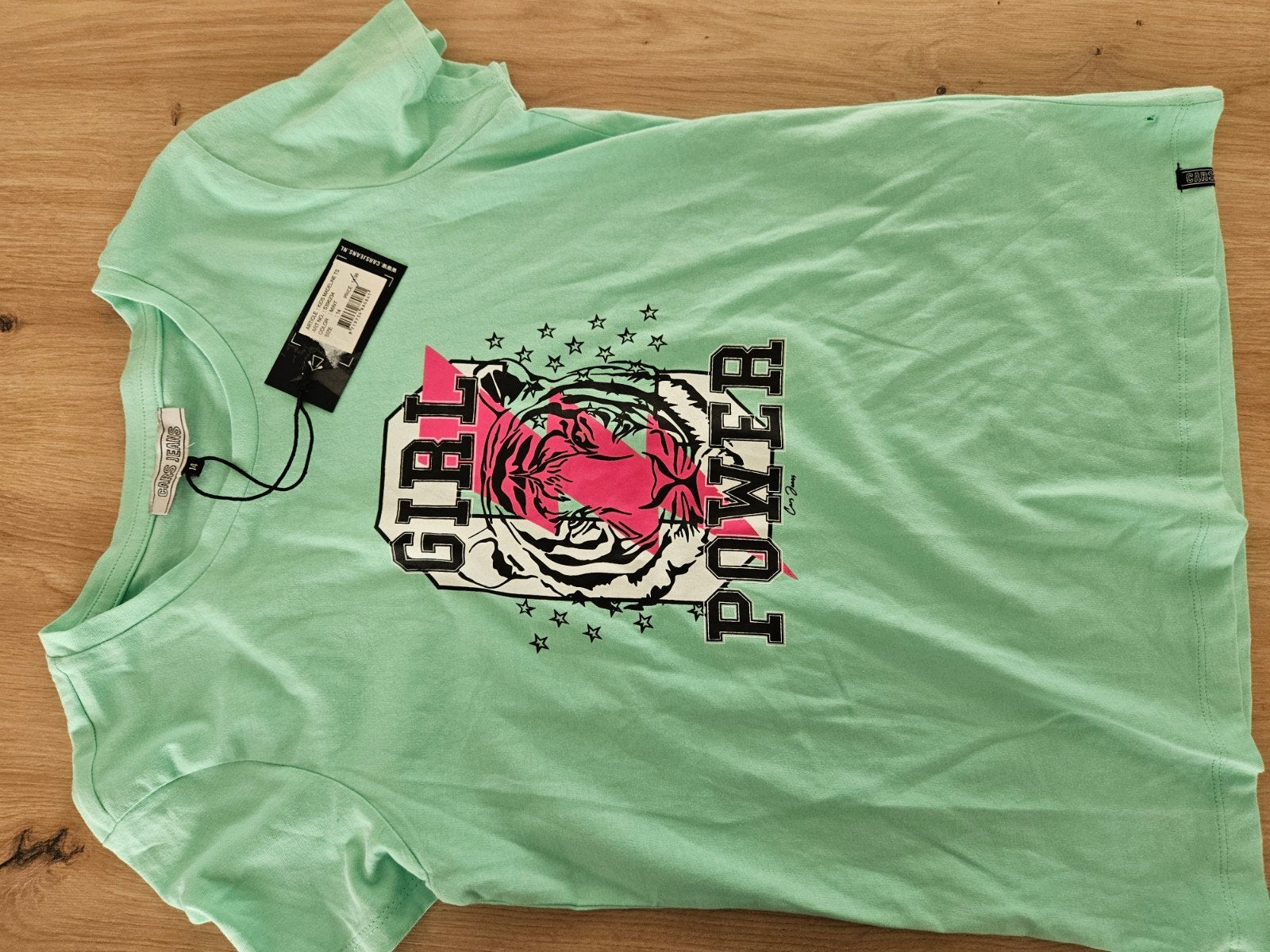 Cars Jeans T-shirt 'Girl Power' met klein gaatje, Ophalen of Verzenden, Nieuw, Cars Jeans, Meisje