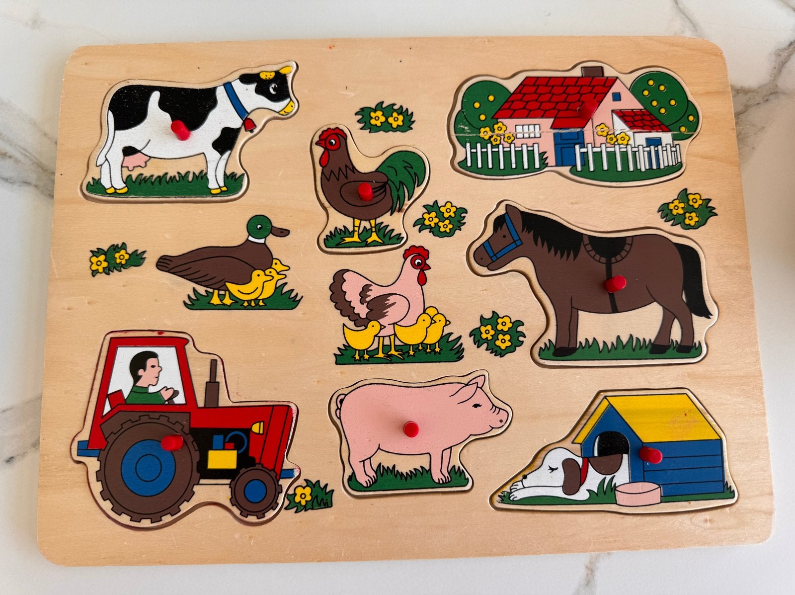 Houten boerderij puzzel voor kinderen, Ophalen, 2 tot 4 jaar, Gebruikt, Van hout