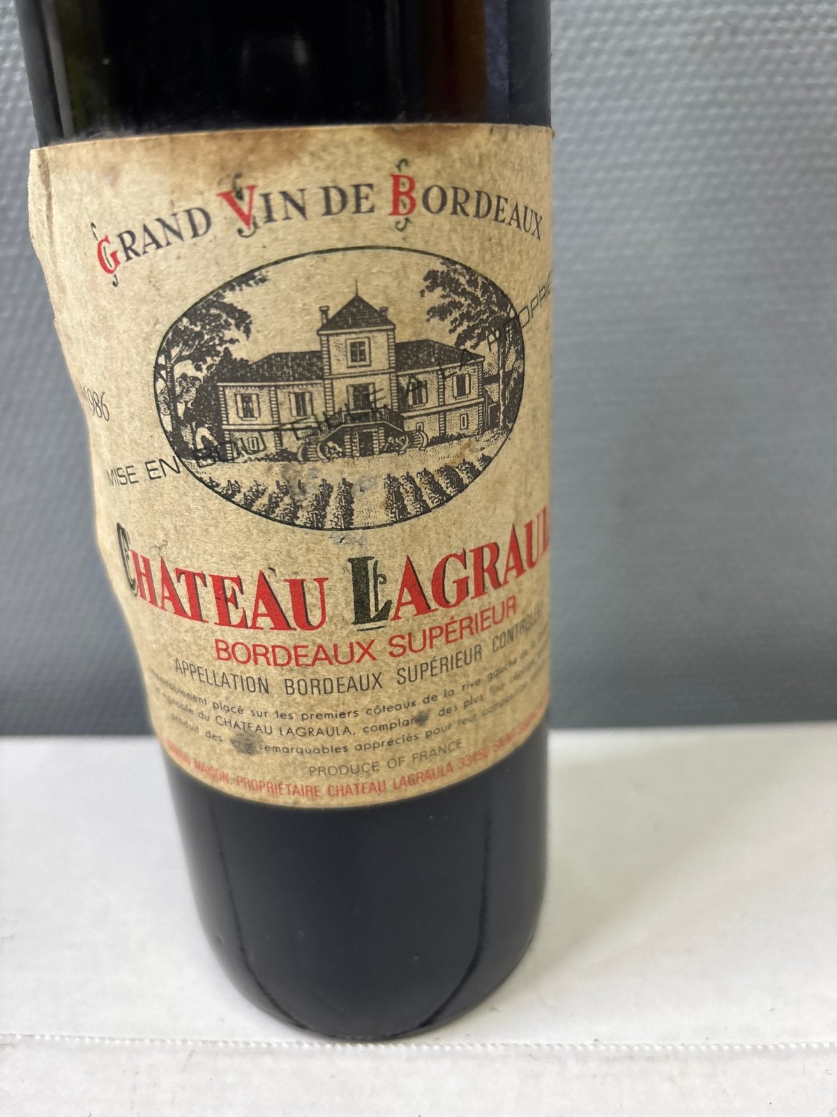 Château Lagraula Grand Vin de Bordeaux, Ophalen of Verzenden, Gebruikt, Frankrijk, Rode wijn