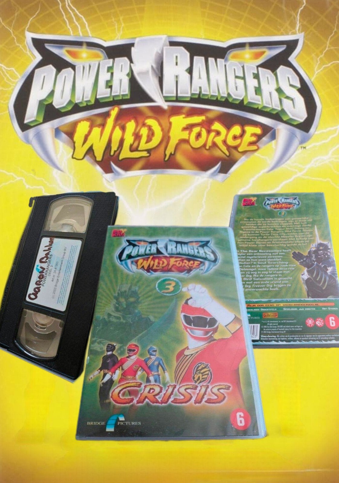 Power Rangers Wild Force 3 videoband Crisis., Cd's en Dvd's, Ophalen of Verzenden, Gebruikt, Kinderprogramma of -film, VHS