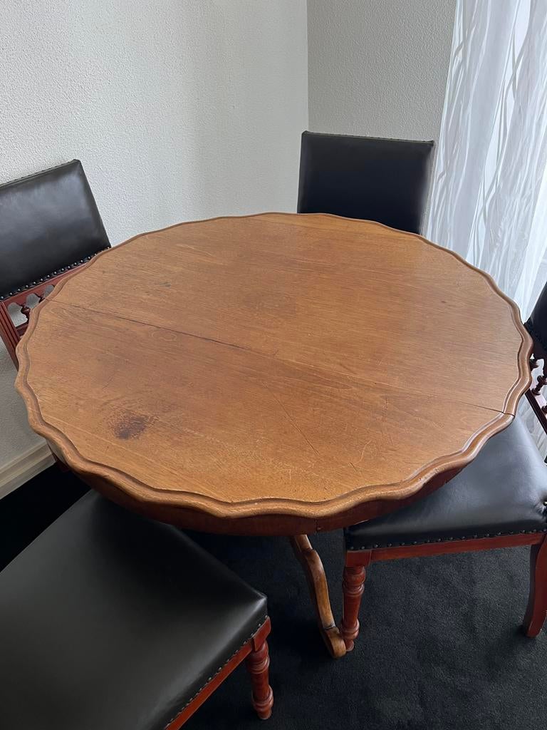 Eetkamerset Biedermeier eettafel + vier prachtige stoelen, Ophalen