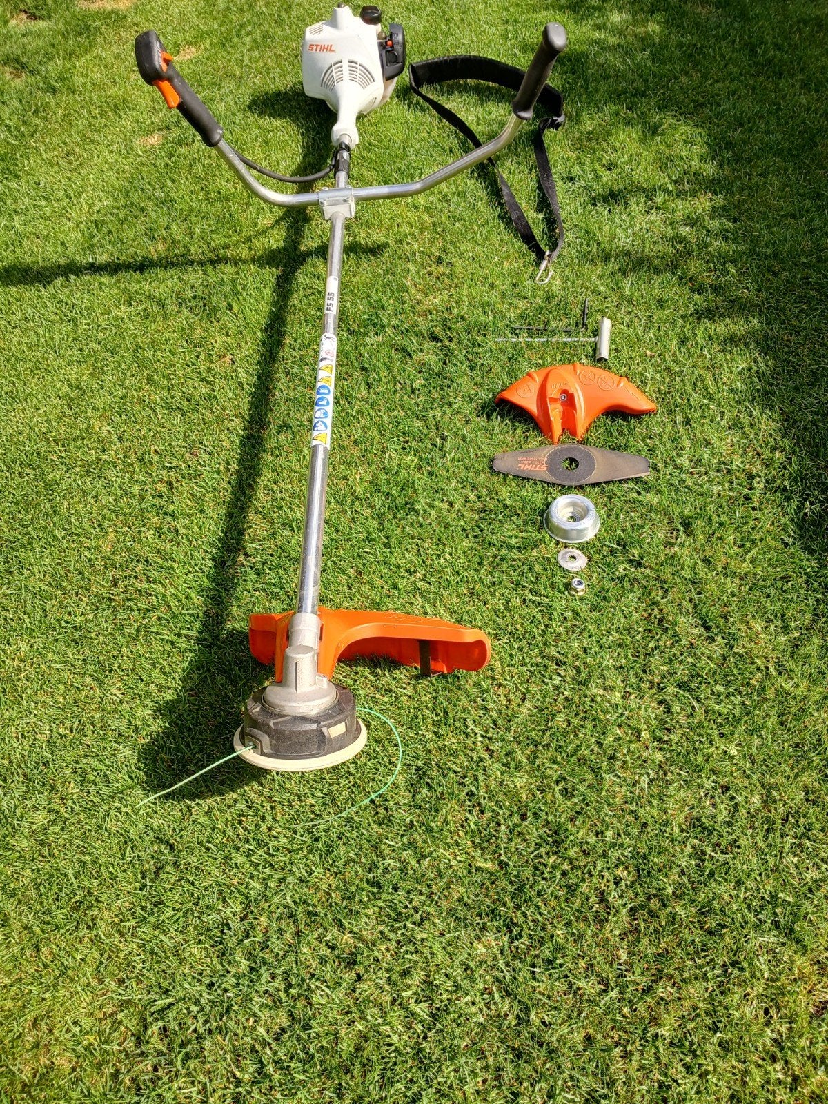Stihl FS 55 bosmaaier compleet met toebehoren, Tuin en Terras, Ophalen of Verzenden, Zo goed als nieuw, Benzine, Stihl