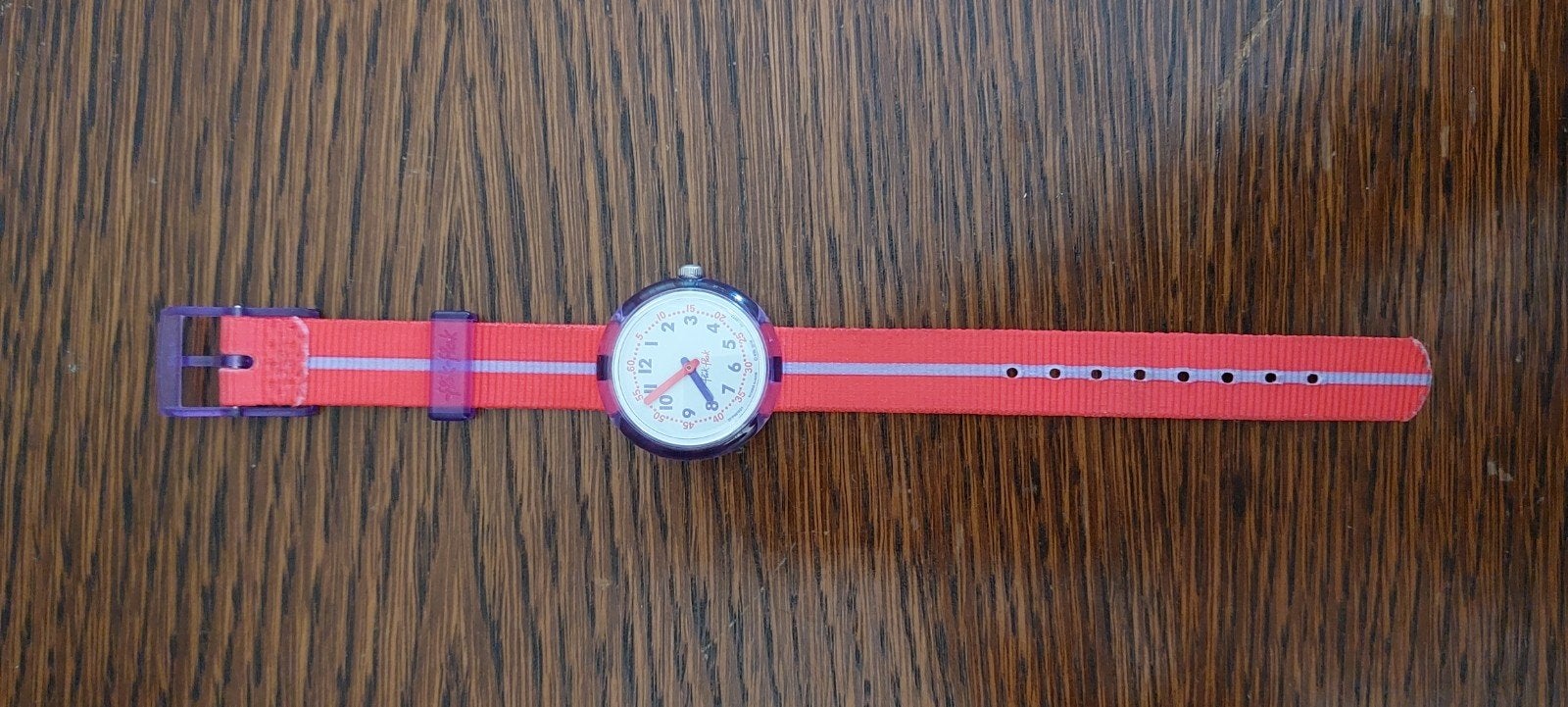 Flikflak - kinderhorloge met roze-paarse band, Sieraden, Tassen en Uiterlijk, Ophalen, Zo goed als nieuw, Meerkleurig, Jongen of Meisje