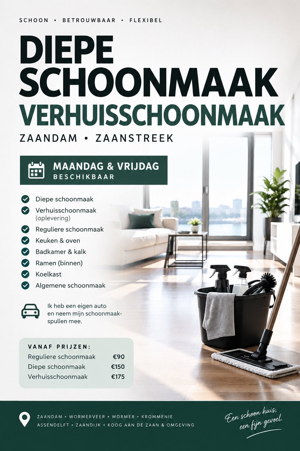 DIEPE SCHOONMAAK & VERHUIS SCHOONMAAK - ZAANDAM / ZAANSTREEK, Glazenwassen binnen