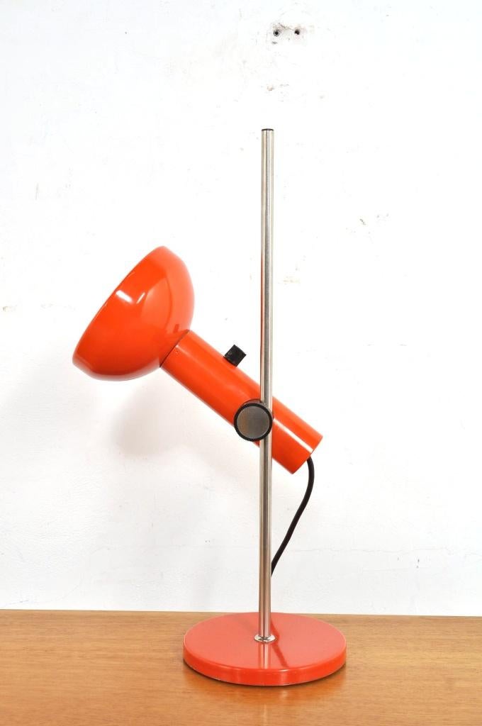 Vintage tafellamp orange lamp bureaulamp jaren 60, Huis en Inrichting, Lampen | Tafellampen, Ophalen of Verzenden, Gebruikt, 50 tot 75 cm