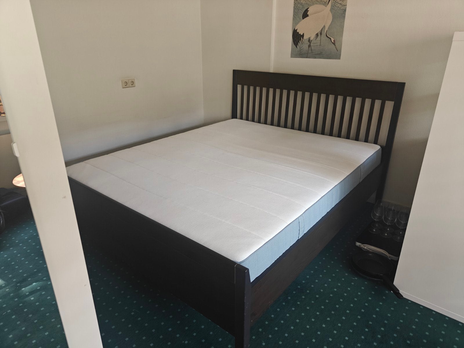 IKEA Idanäs bedframe 160x200 inclusief lattenbodem, Ophalen, Bruin, Klassiek, Tweepersoons