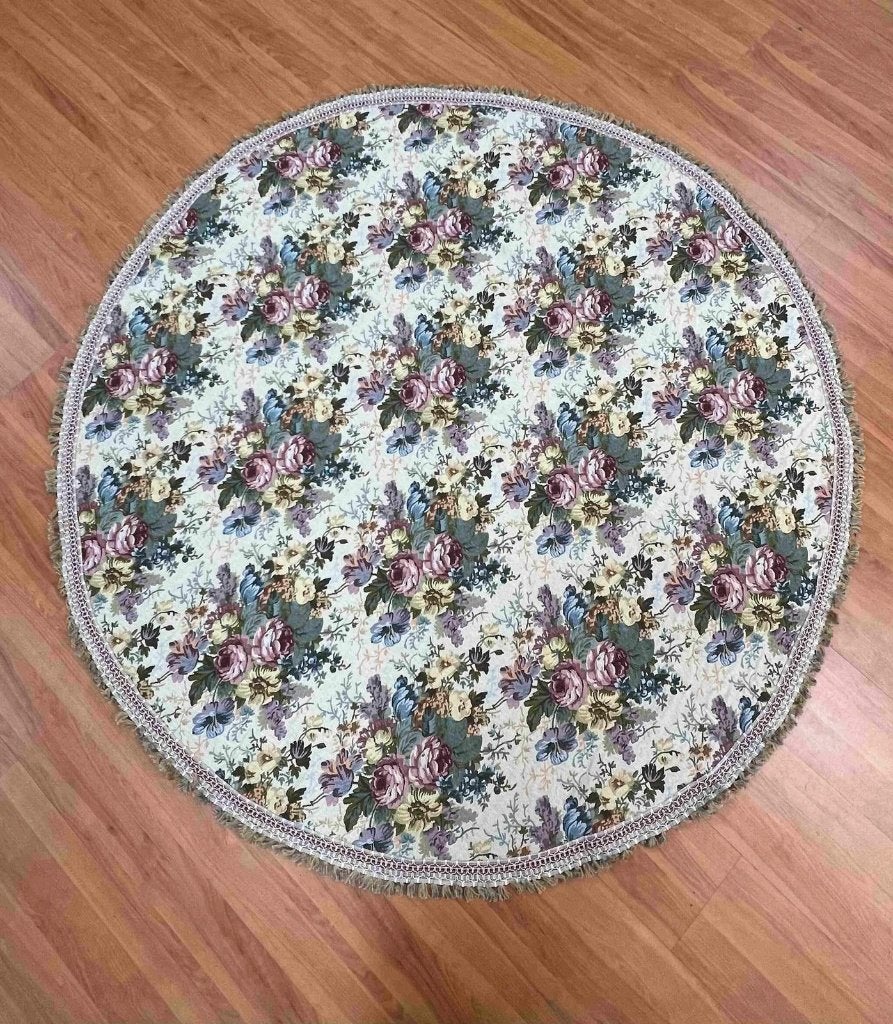 Rond vintage retro kleed / tafelkleed 158/158