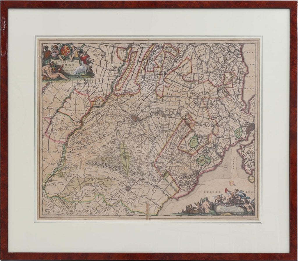 Oude Gravure van Utrecht e.o. uit 1678, Ophalen, Ingelijst, Cartografie, 1600 - 1699