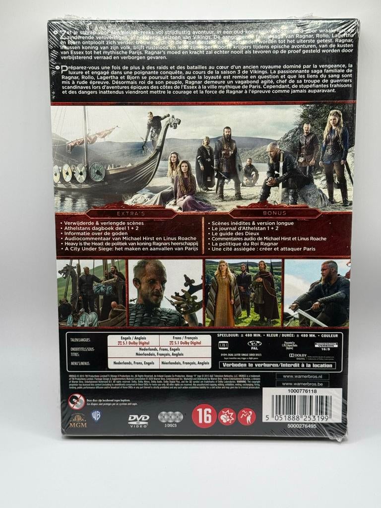 011. Vikings complete Seizoen 3 - DVD (Nieuw), Cd's en Dvd's, Dvd's | Tv en Series, Vanaf 16 jaar, Verzenden, Boxset, Actie en Avontuur