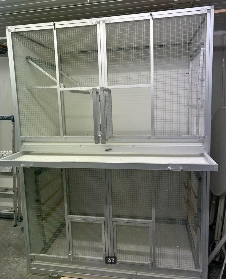 2 delige vlucht broedkooi, Ophalen, Aluminium, Broedkooi of Kweekkooi