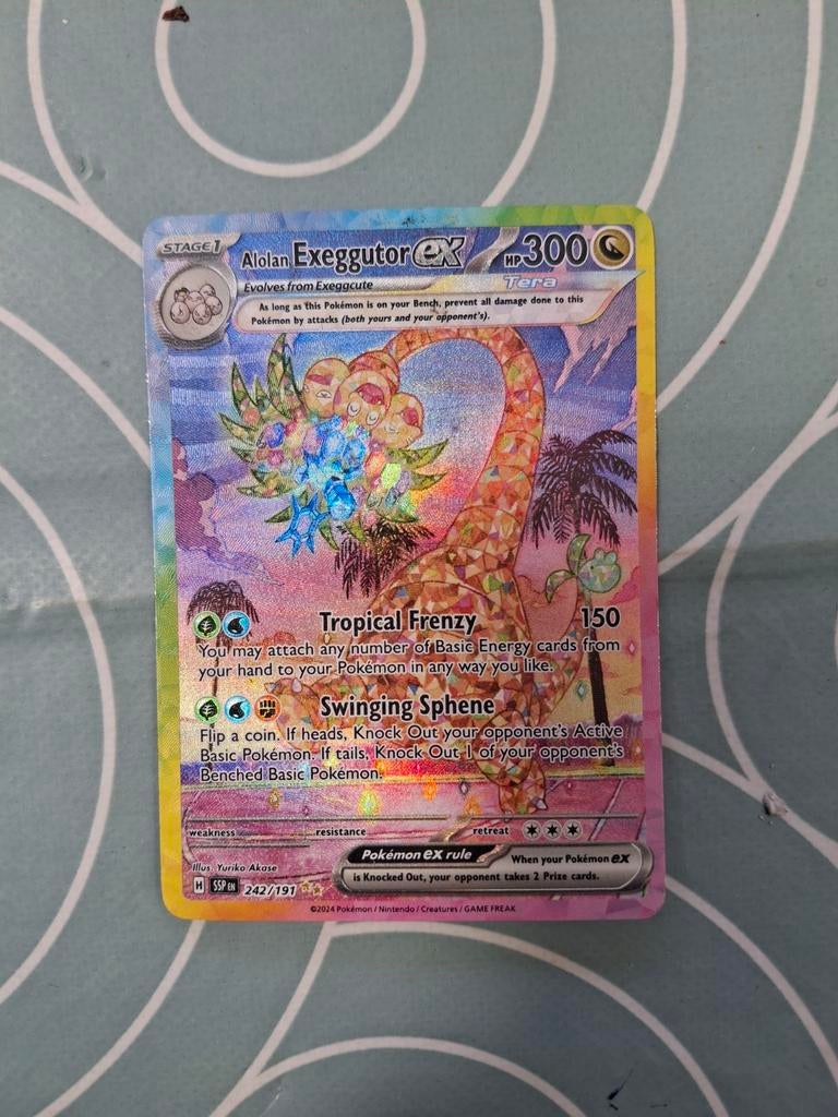 Alolan Exeggutor EX Full Art Pokémon Kaart, Ophalen of Verzenden, Nieuw, Losse kaart, Foil