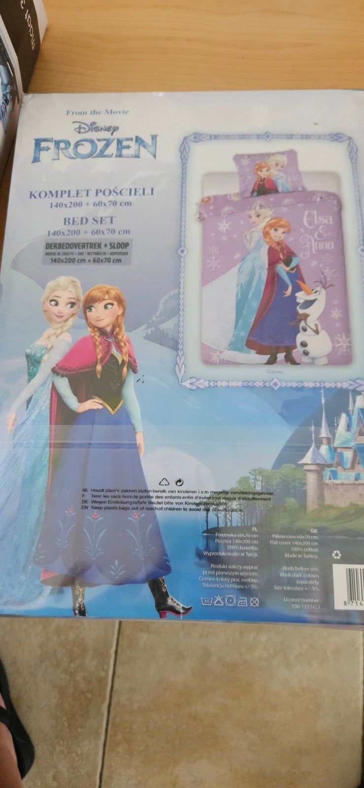 Disney Frozen Dekbedovertrek + Sloop 140x200 cm, Kinderen en Baby's, Ophalen, Meisje, Nieuw, Paars