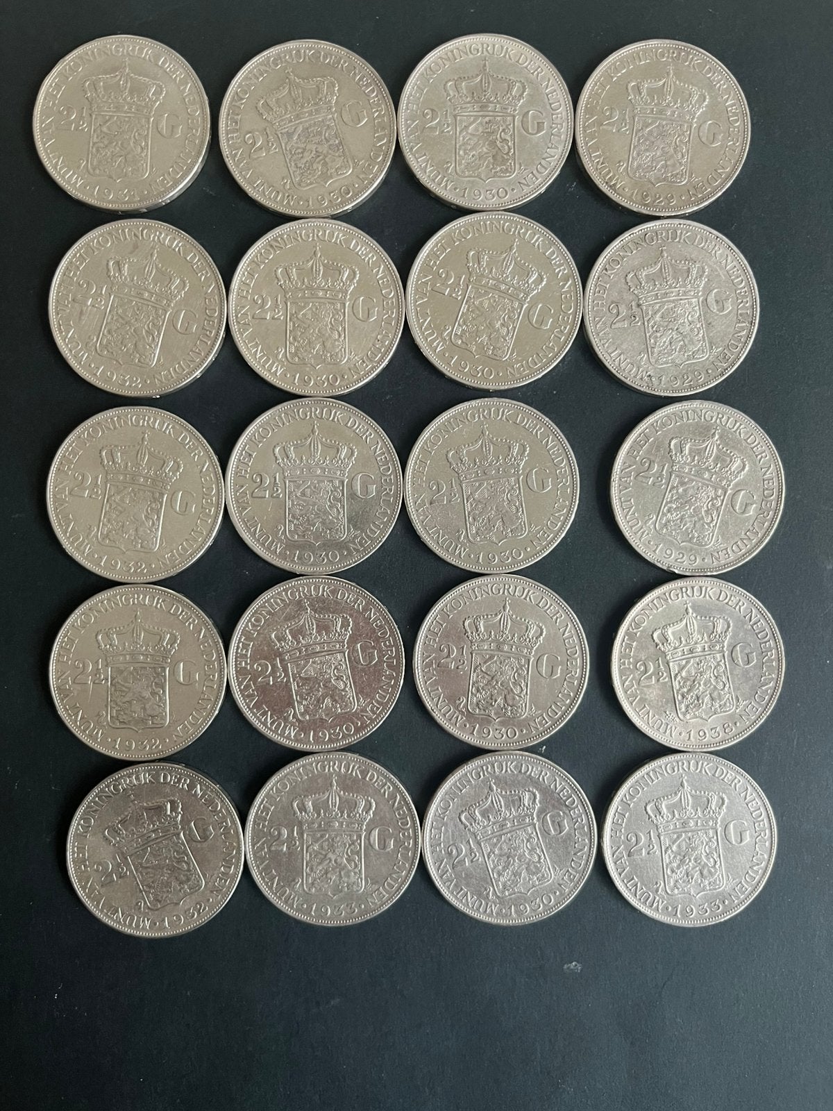 WILHELMINA 20 NETTE   RIJKSDAALDERS, Zilver, Koningin Wilhelmina, 2½ gulden, Verzenden