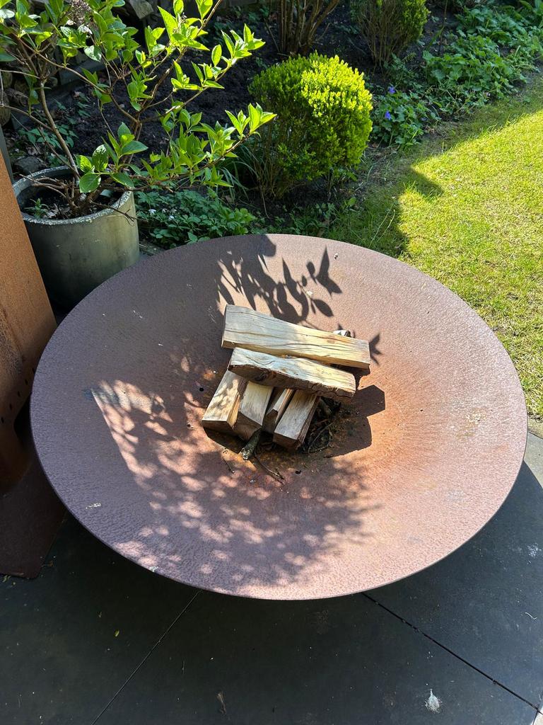 Vuurschaal cortenschaal, doorsnede 100 cm, Tuin en Terras, Vuurschalen, Ophalen, Gebruikt