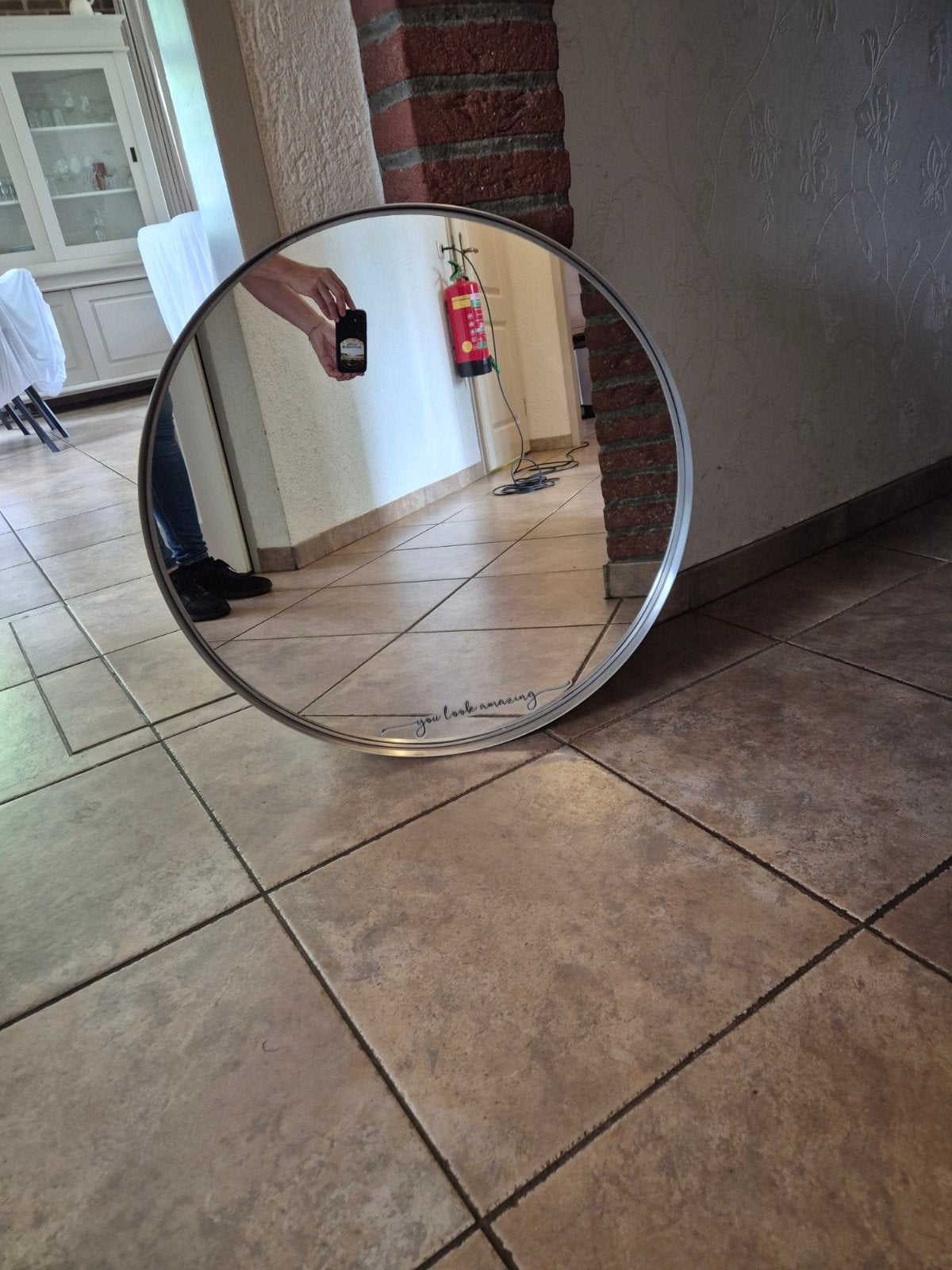 Grote ronde spiegel 70 cm doorsnede, Ophalen, Rond, 50 tot 75 cm, Minder dan 100 cm