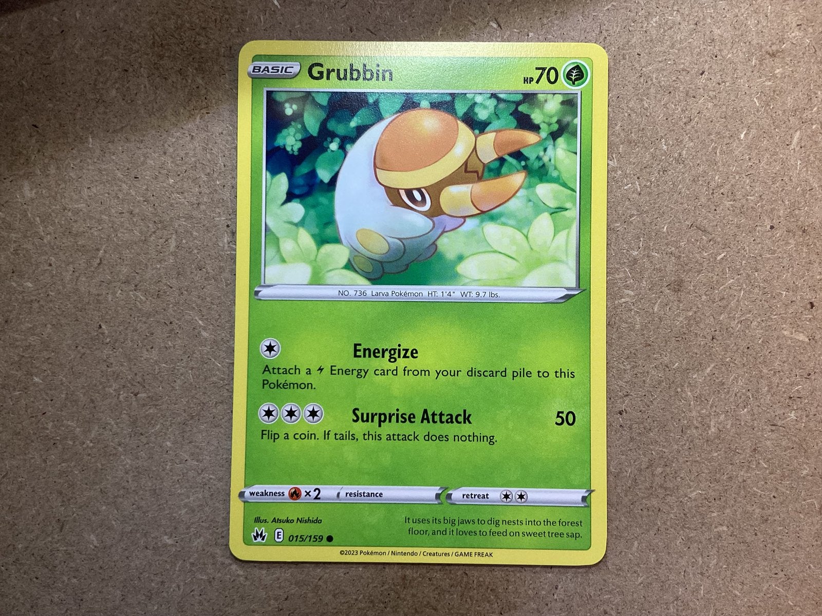 1x Grubbin [CRZ 015/159] (Near Mint), Ophalen of Verzenden, Zo goed als nieuw, Losse kaart