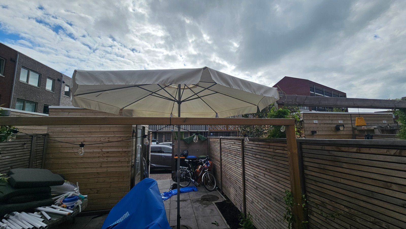 Ikea Parasol 4m - Prima gebruikte staat, helemaal gaaf, Ophalen, Gebruikt, Meer dan 4 meter, Zweefparasol