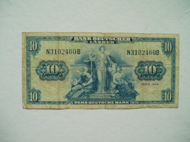 1441. Duitsland, 10 deutsche mark 1949 Allegorical Women., Postzegels en Munten, Bankbiljetten | Europa | Niet-Eurobiljetten, Verzenden