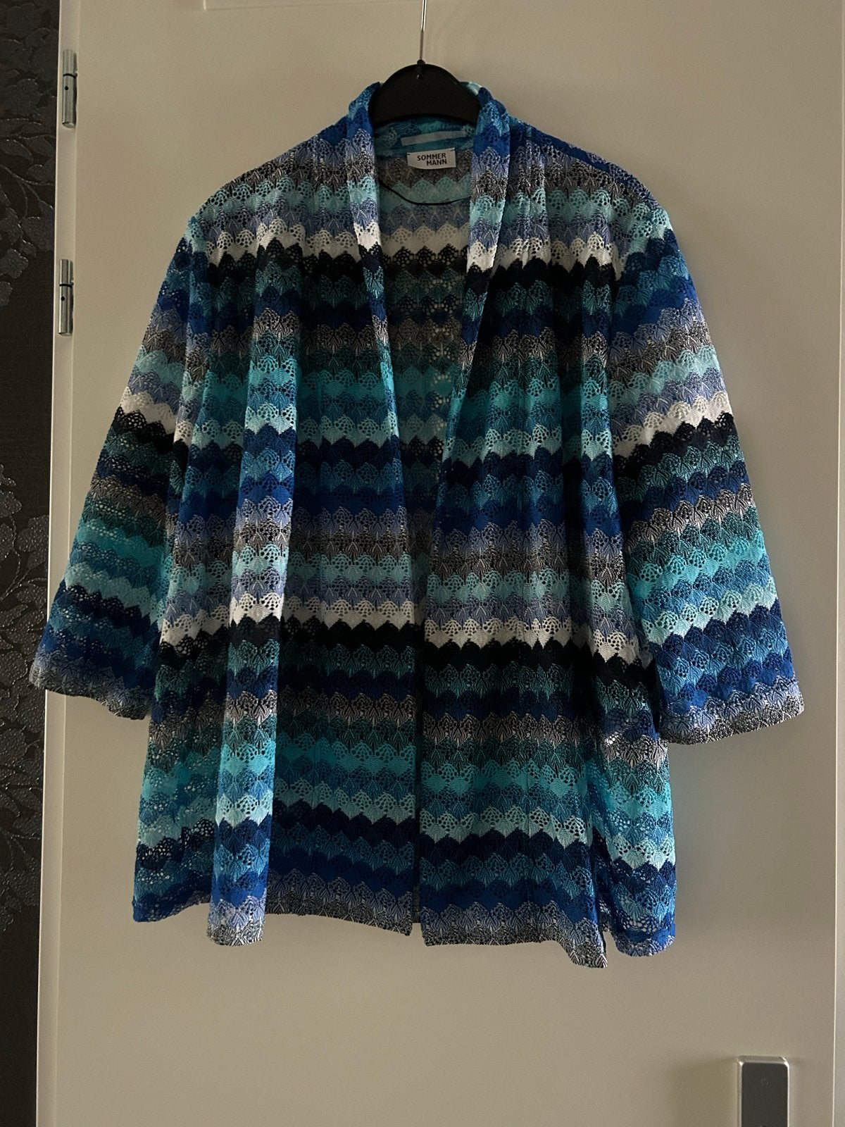 Sommermann Gebreid Vest Blauw/Groen/Wit Maat 50, Kleding | Dames, Ophalen of Verzenden, Zo goed als nieuw, Maat 46/48 (XL) of groter