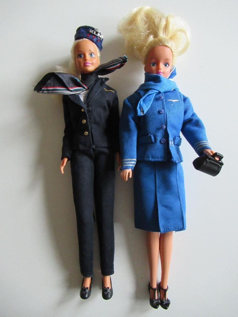 KLM Stewardes met een KLM Piloot, Verzamelen, Poppen, Ophalen, Gebruikt, Pop