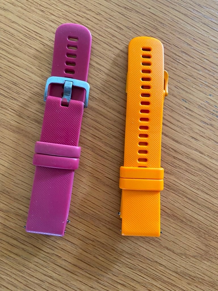 Twee Garmin Forerunner 255 polsbandjes – oranje/geel & roze, Ophalen of Verzenden, Zo goed als nieuw, Oranje, Android