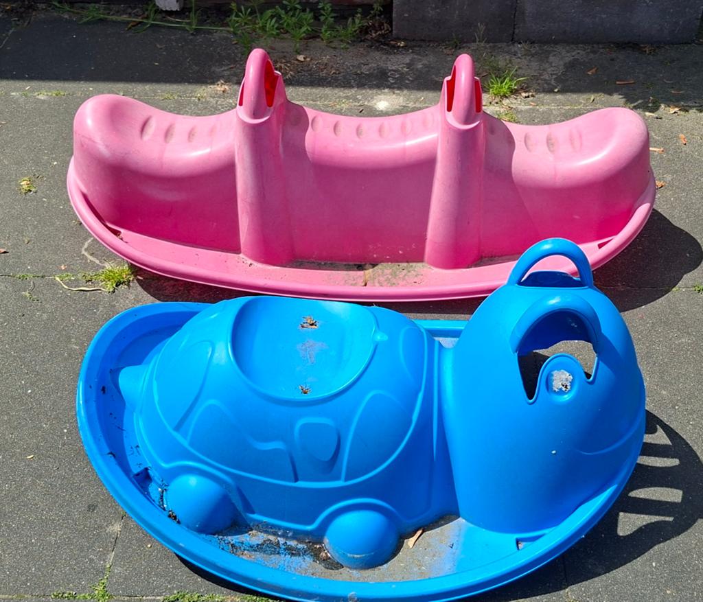 Wipkippen: roze wip en blauwe schildpad, Kinderen en Baby's, Ophalen, Gebruikt