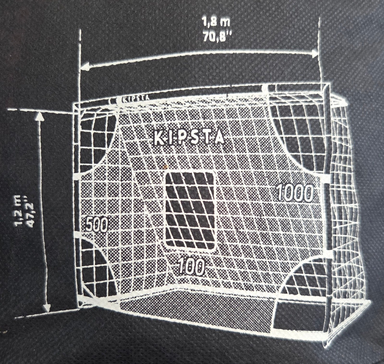 KIPSTA voetbaldoel met Decathlon net (1.8m x 1.2m), Maat XS of kleiner, Ophalen of Verzenden, Gebruikt, Overige typen