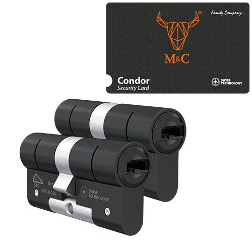 M&C Condor zwarte cilinder 2x gelijksluitend SKG***, Niet ingevuld, Niet ingevuld, Niet ingevuld