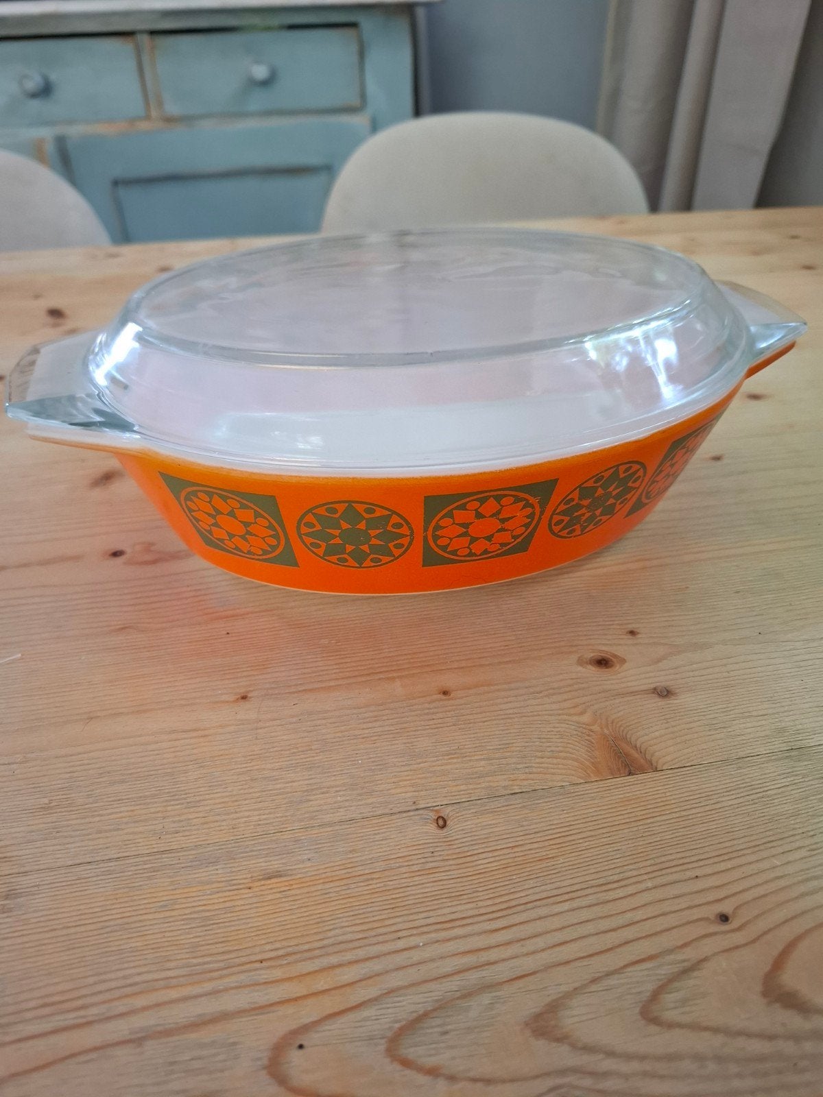 JAJ Pyrex vintage ovenschaal Medallions Five, Ophalen of Verzenden