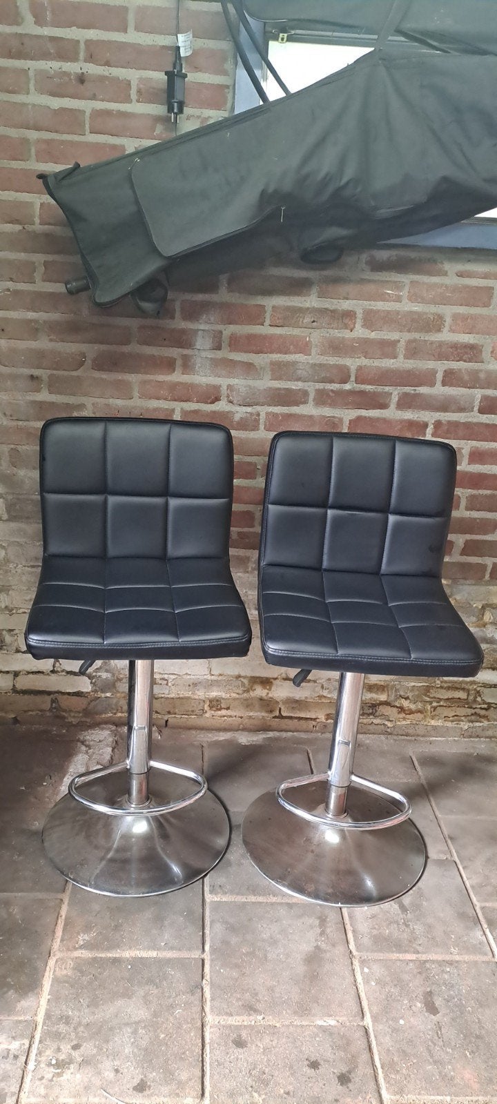 2 Barkrukken, 2 krukken, Ophalen, Gebruikt, Leer