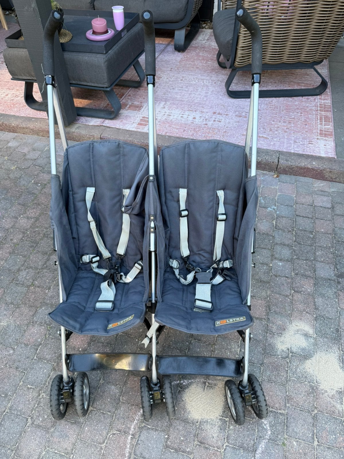 Duo buggy zwart, Ophalen, Gebruikt, Kinderwagen of Buggy