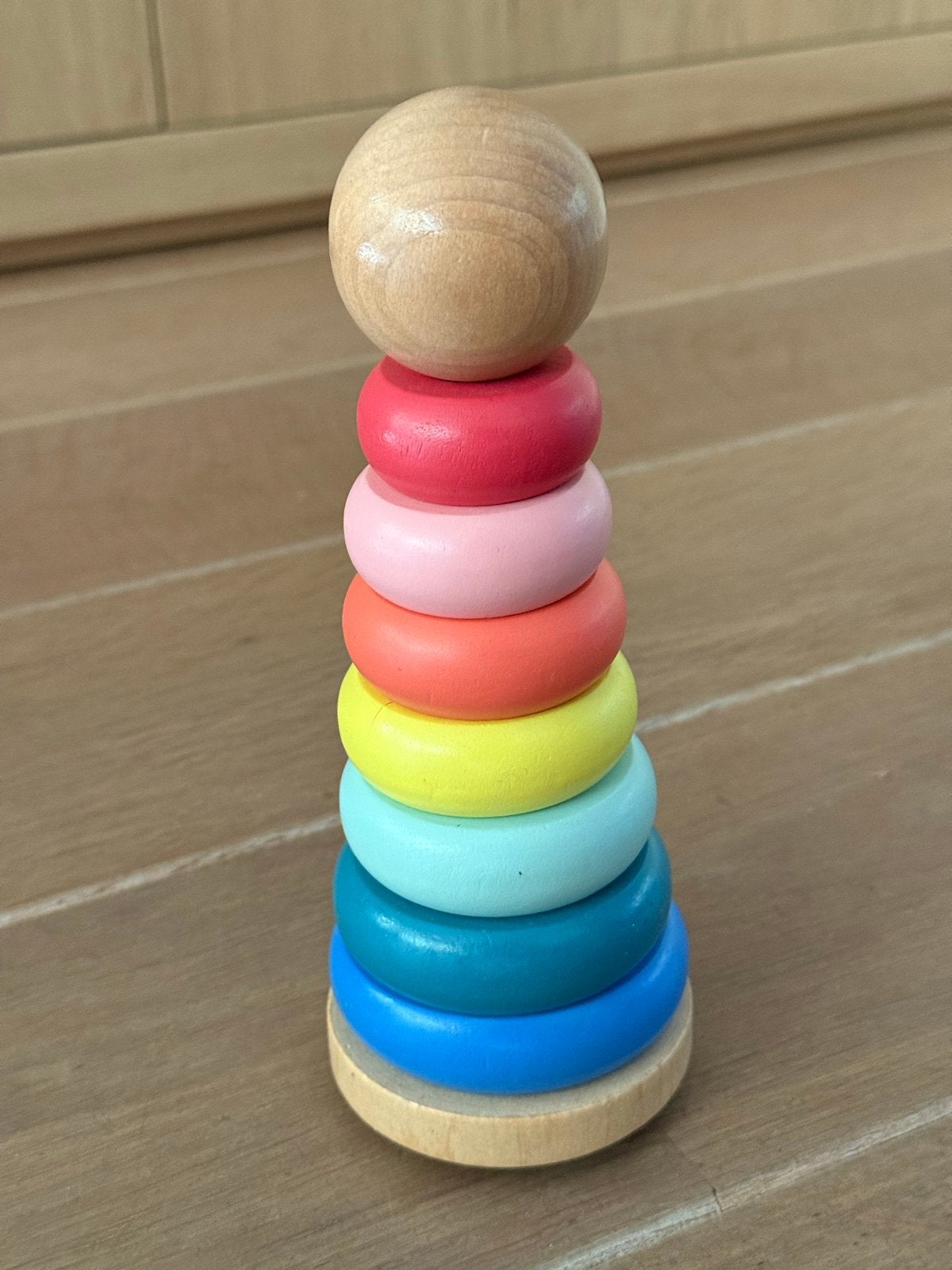 Houten stapeltoren met gekleurde ringen, Ophalen of Verzenden, Zo goed als nieuw, Overige typen