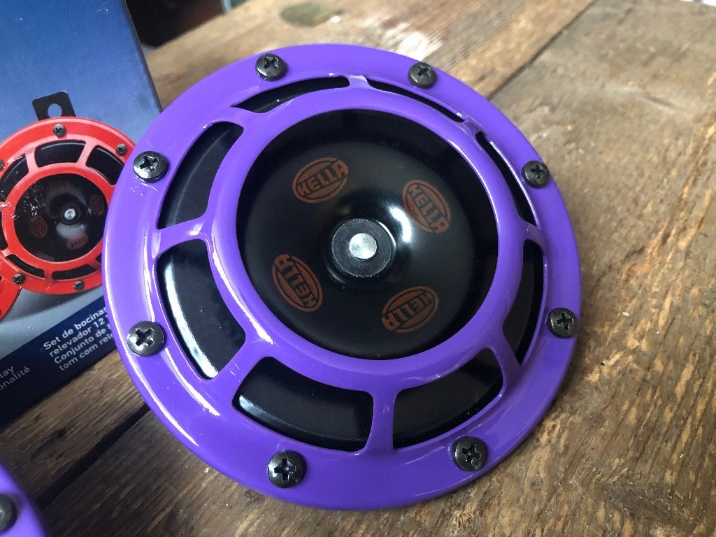 Hella Supertone 118db Claxon set (paars purple), Ophalen of Verzenden