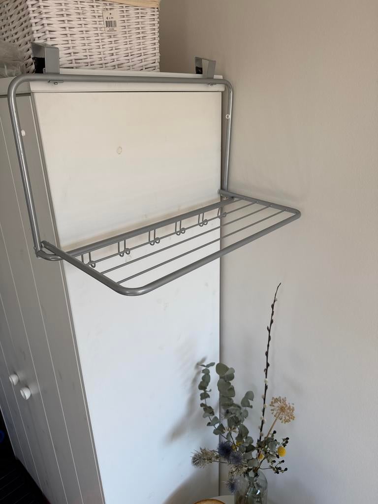 IKEA Enudden deurrek/kapstok/ inklapbaar droogrek - Zilver, Ophalen of Verzenden, Zo goed als nieuw