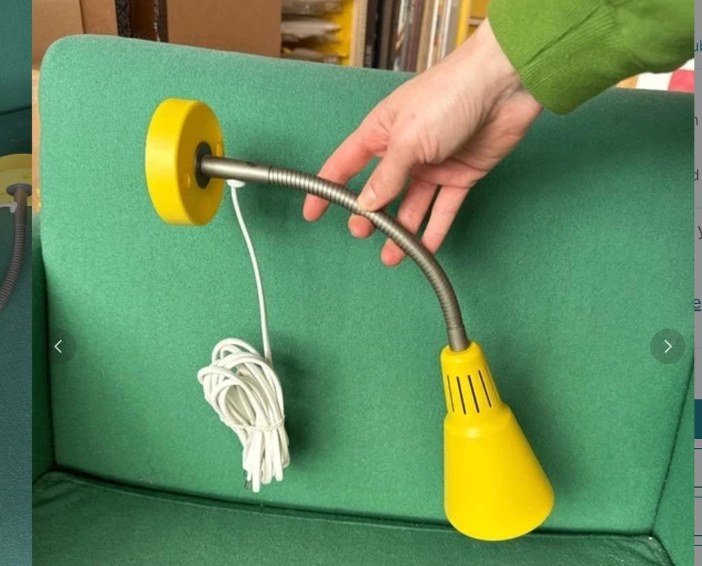 Vintage ikea wandlamp geel, Huis en Inrichting, Lampen | Wandlampen, Ophalen of Verzenden, Metaal