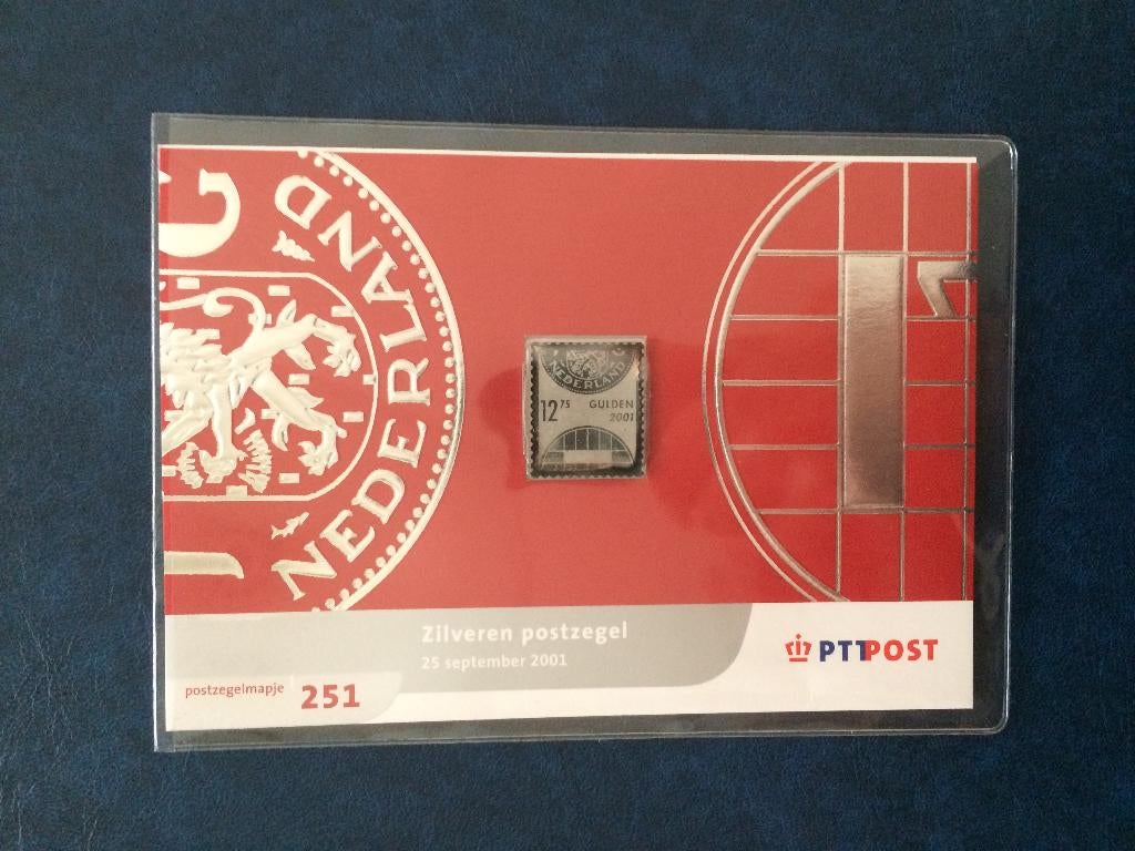 postzegelmap 251 postzegel 12,75 gulden zilver 2001, Verzenden, Na 1940, Postfris