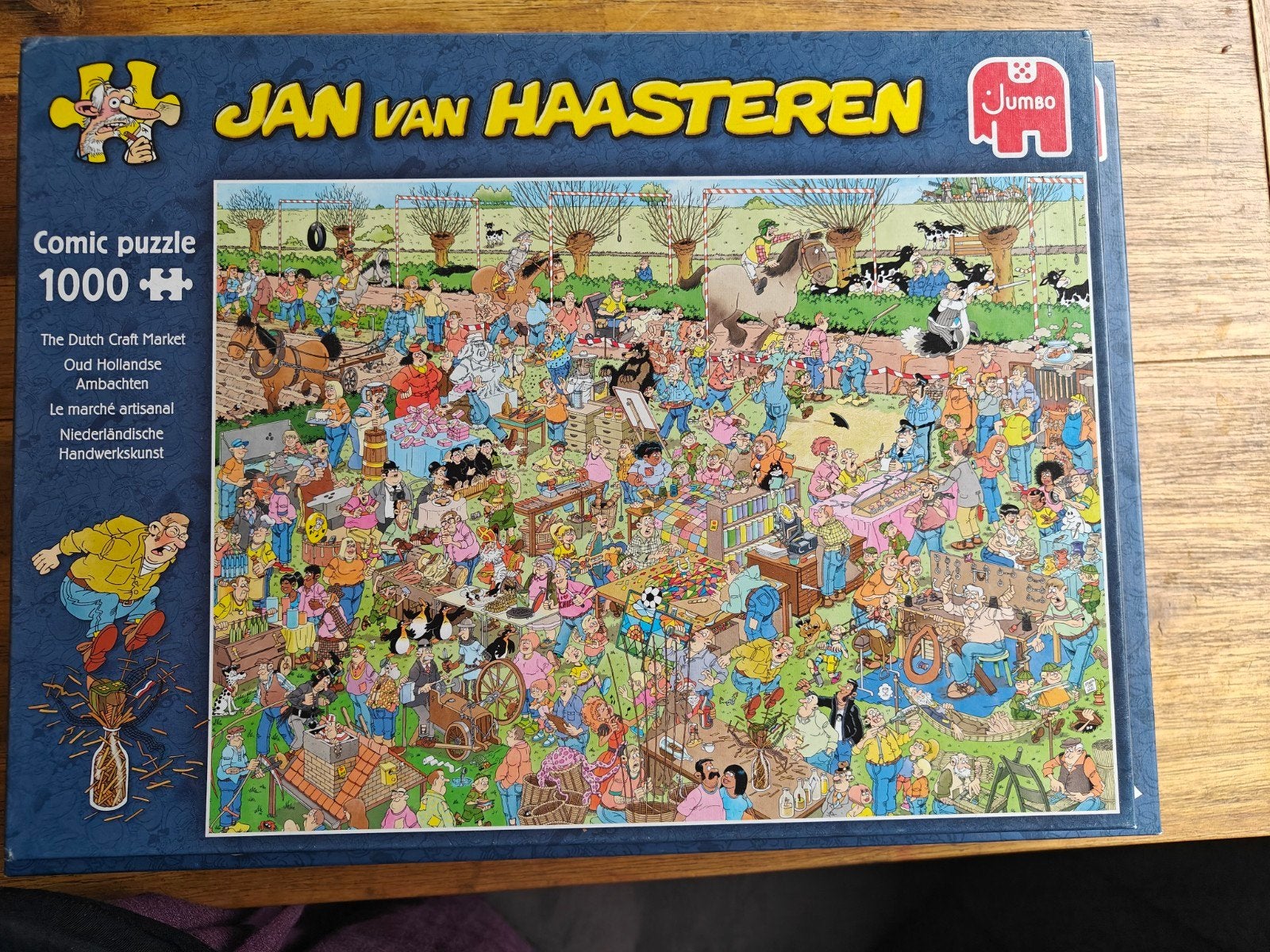 Jan van Haasteren - De Hollandse Markt 1000 stu, Hobby en Vrije tijd, Denksport en Puzzels, Ophalen, 500 t/m 1500 stukjes, Zo goed als nieuw