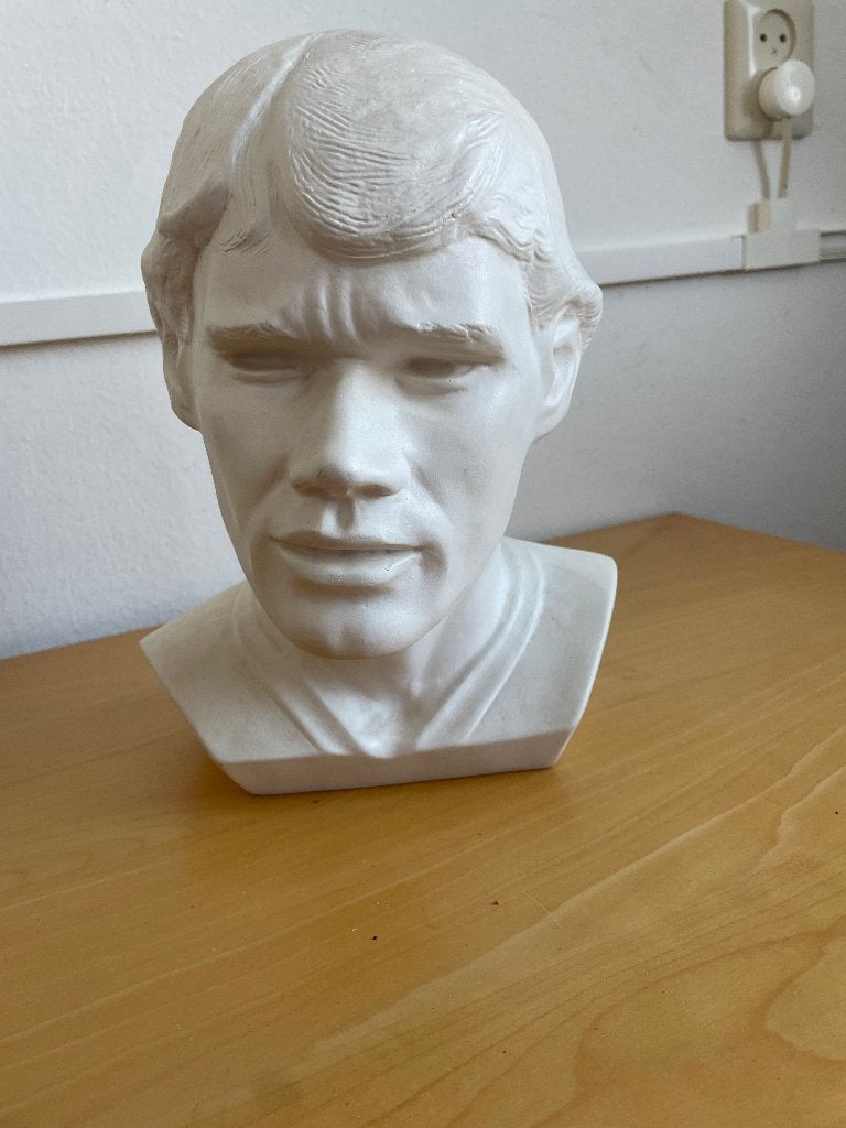 Keramiek hoofd Marco van Basten, Ophalen, Zo goed als nieuw, Ajax, Beeldje of Poppetje