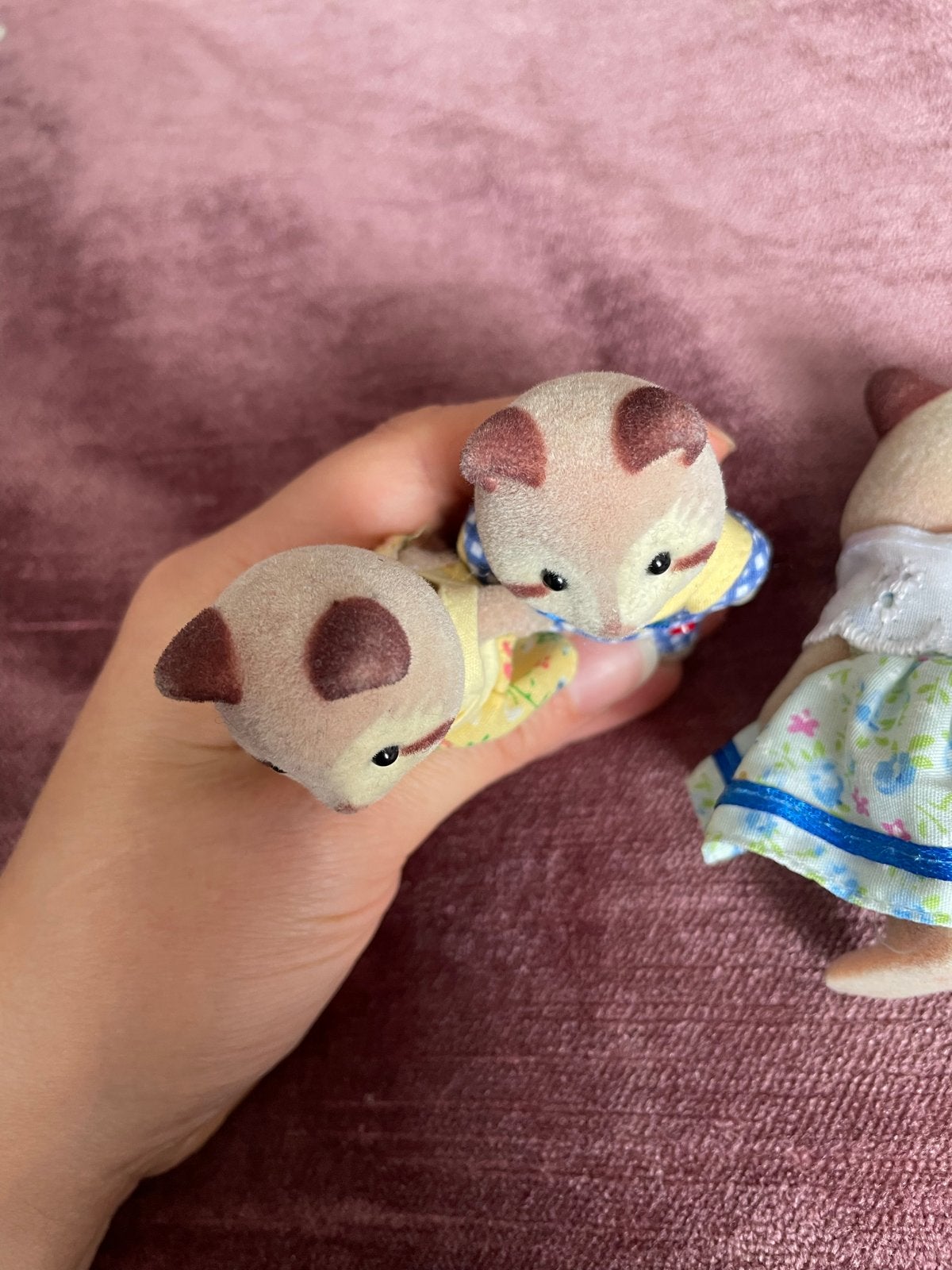 Sylvanian Families Wasbeer Familie - 3 figuren, Kinderen en Baby's, Speelgoed | Overig, Ophalen of Verzenden, Gebruikt, Jongen of Meisje