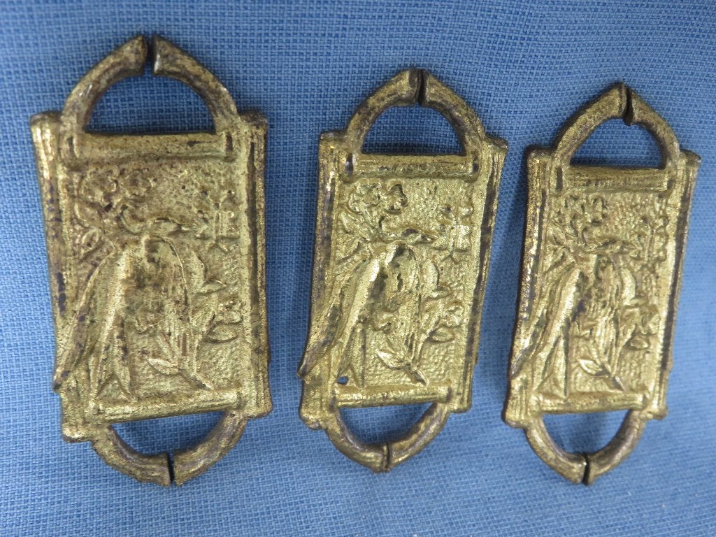 Art nouveaux hangers met vogels verguld in koper - ca. 1900, Ophalen of Verzenden, Koper