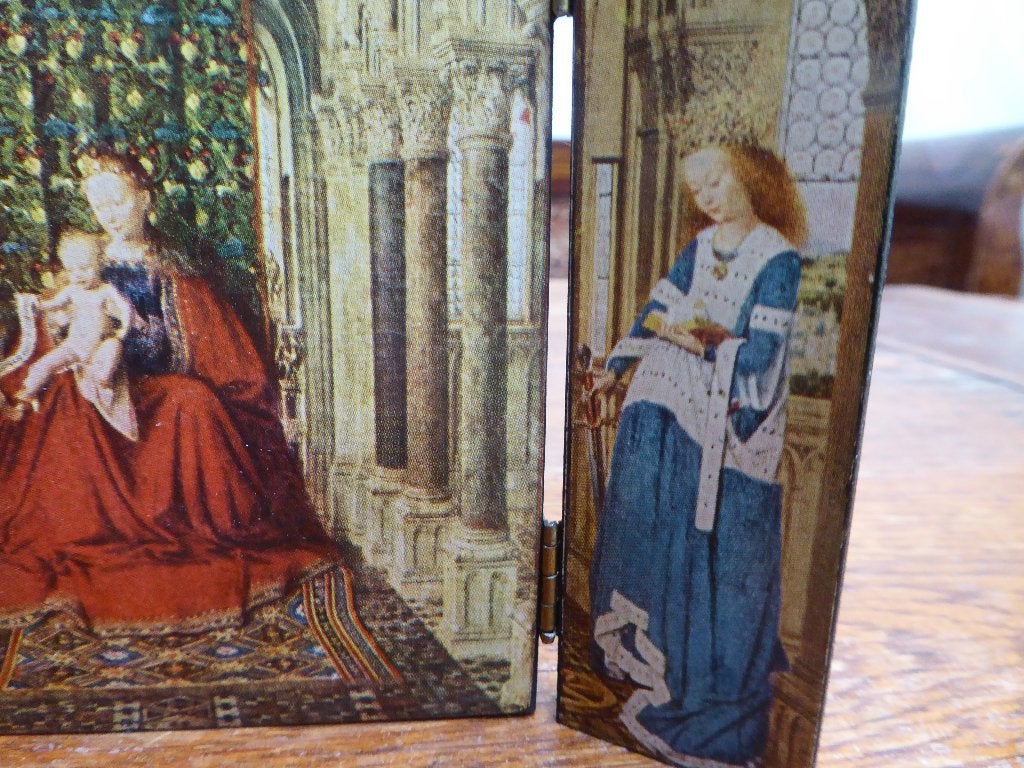 Vintage drieluikje Dresdens reisaltaar, Ophalen of Verzenden
