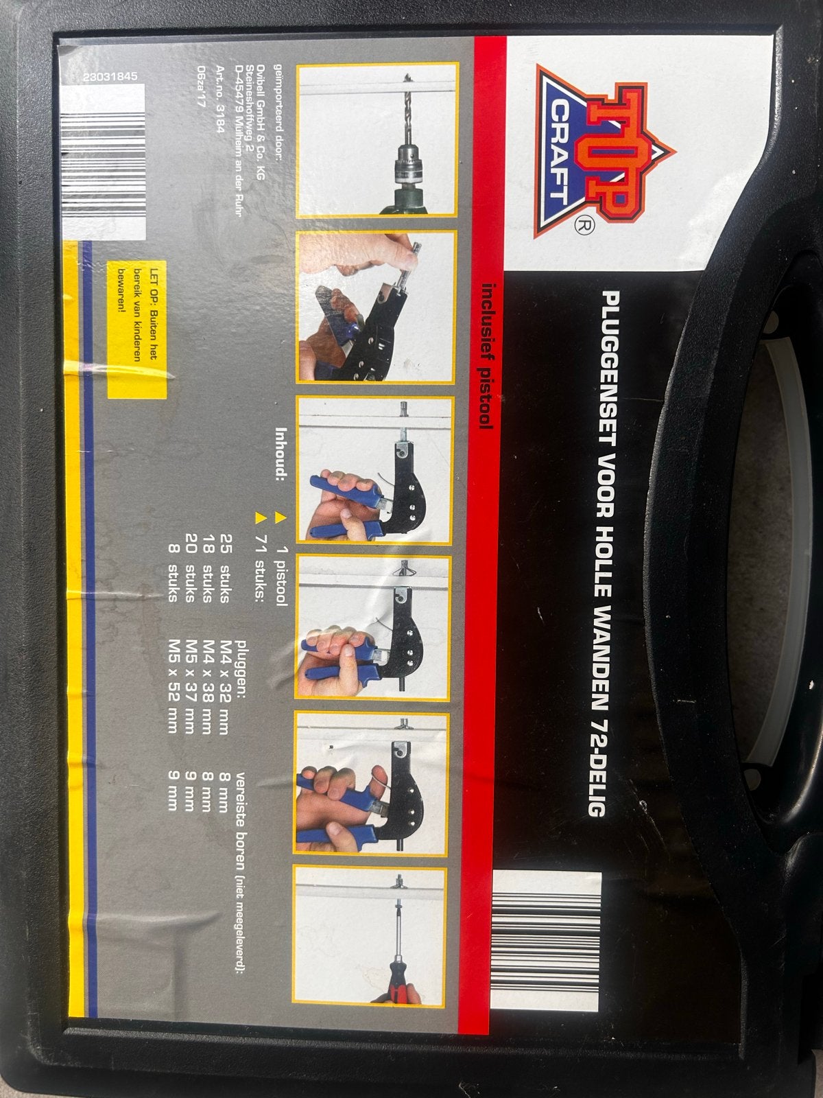 Pluggen set voor holle wanden 72-delig met pistool, Ophalen of Verzenden, Nieuw, Minder dan 50 mm, Pluggen
