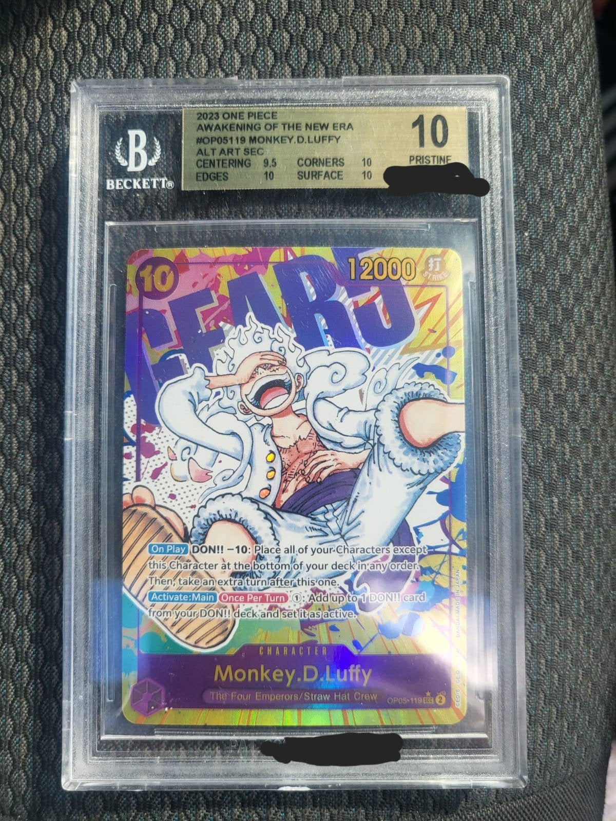 One Piece TCG Monkey D. Luffy OP05-119 SEC Alt Art BGS 10, Ophalen of Verzenden
